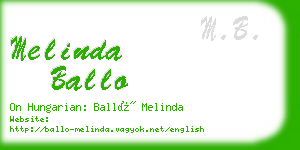 melinda ballo business card